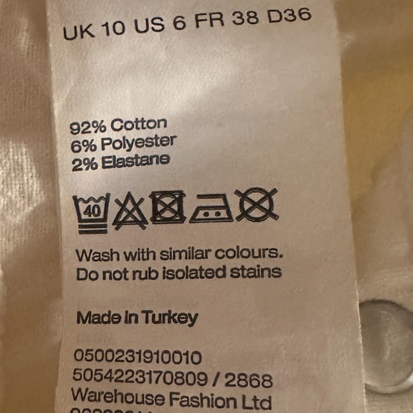 Like new White Skinny Jeans Size UK10, US6 Warehouse brand - Picture 6 of 6